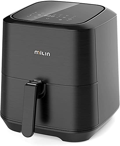 MILIN AIR FRYER 1700W XL with 100 RECIPES COOKBOOK, 5.8 QT ML9AF0010 - Black Like New