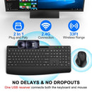 EDJO ERGONOMIC WIRELESS KEYBOARD AND MOUSE COMBO, SILENT KEYBOARD, PHONE HOLDER - Like New