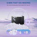ORFLROA Countertop 9 Ice Cubes 6 Mins Portable Ice Maker 2 Sizes S/L - Inky - Like New