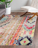UNIQUE LOOM 5' X 8' WASHABLE MESA RUG, SANTA FE COLLECTION - MULTICOLOR - Like New