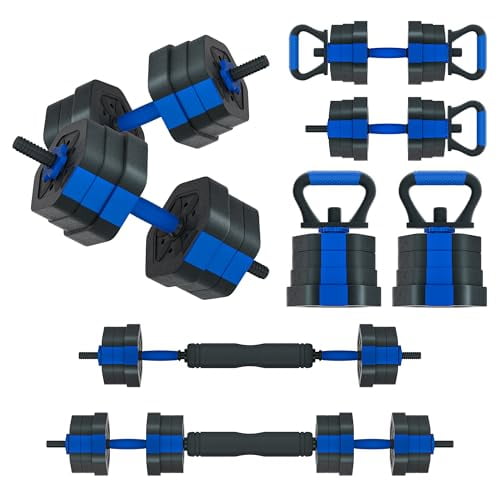 VIVITORY DUMBBELL SETS ADJUSTABLE WEIGHTS FREE WEIGHTS CONNECTOR - BLACK/BLUE - Like New