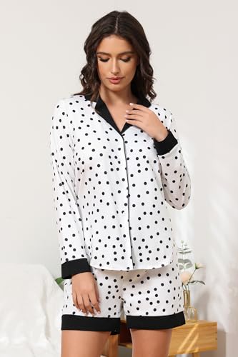 FKEEP BUTTON DOWN PAJAMAS SET WOMEN TWO-PIECE SATIN SILK SLEEVES SHORTS - XL - Brand New