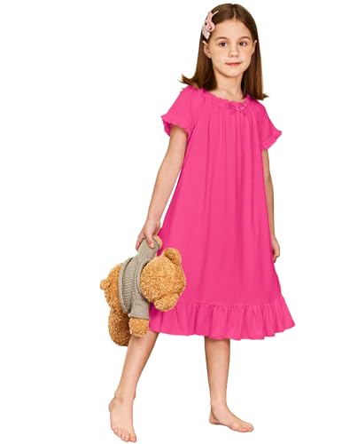 Arshiner Girls Nightgowns Sleepwear Victorian Pajama Dress Rose Red Size 7-8 - Brand New