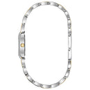 BULOVA LADIES' CLASSIC TWO-TONE STAINLESS 3-HAND QUARTZ, WHITE, 98V02 - Like New