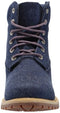 0A2PJ6 WOMEN'S 6" PREMIUM BOOT DARK BLUE CANVAS SIZE 7.5 WIDE - Like New