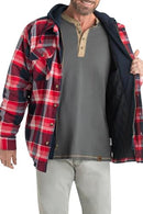 6575 LEGENDARY WHITETAILS MEN'S MAPLEWOOD HOODED SHIRT JACKET RED ROVER PLAID XL - Like New
