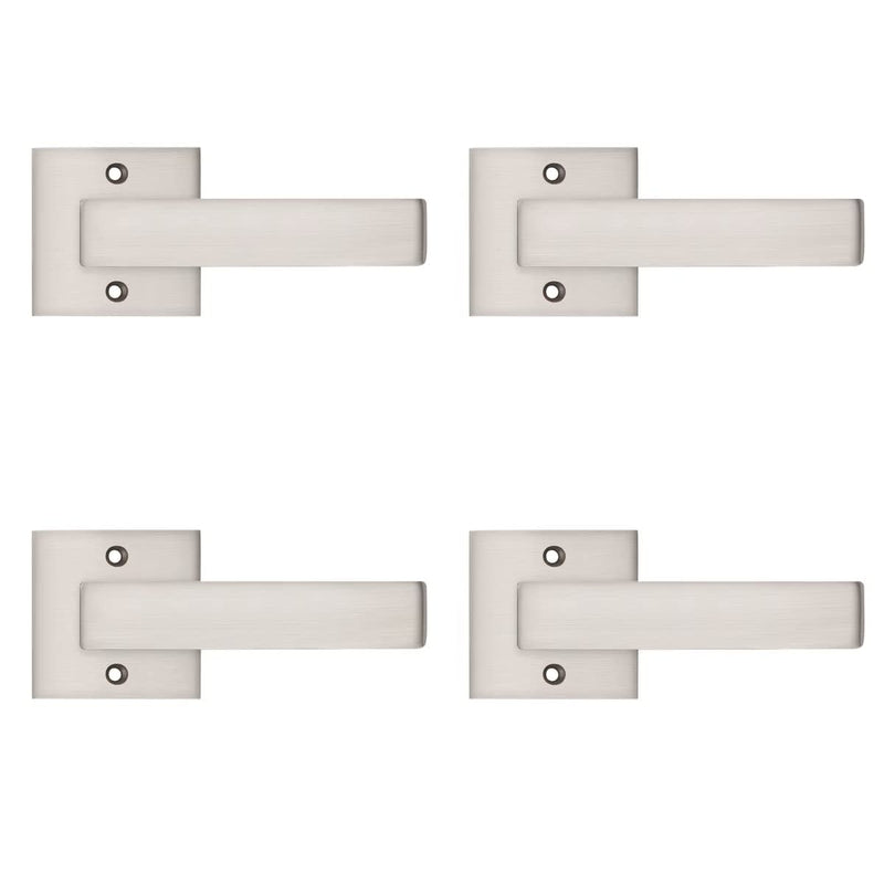 Probrico 4 Pack Contemporary Dummy Door Lever with Satin Nickel Finish - Like New