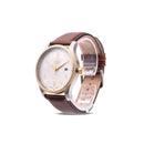 WENGER MEN'S SWISS MILITARY TELEGRAPH TWO-TONE WATCH - Gold/Silver/Brown - Like New