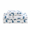 EDDIE BAUER BEAR MOUNTAIN 4 PIECE SHEET SET FULL FLANNEL GRAY FLANNEL TWILL - Brand New
