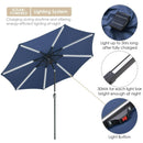 YESCOM 9FT SOLAR POWERED PATIO UMBRELLA WITH TILT AND CRANK - BLUE - Like New
