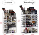 Cq 4 Pack Clear Makeup Organizer Countertop Stackable 12 Drawers B08ZJ5V8S9 - Like New