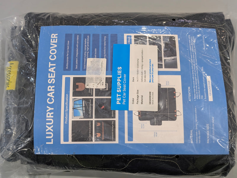 LUXURY PET CAR SEAT COVER - BLACK - Like New