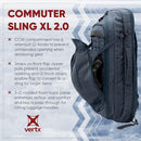 VERTX COMMUTER XL 2.0 SLING PACK TACTICAL BACKPACK CROSSBODY BAG - BLACK - Like New