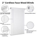 HOME DECORATORS COLLECTION WHITE CORDLESS FAUX WOOD BLINDS - WHITE - Like New