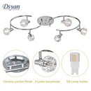 Dsyan HOME Chrome Round Track Light Kit,6 Ways Ceiling Spot Light -No Bulb -NEW - Brand New