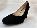 FOREVER-SONGFUL-4 WOMEN PUMPS NUBUCK SUEDE PU 3.5" HI-CHUNKY - SIZE: 7 - BLACK - Like New