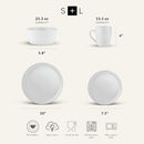 STONE LAIN ALBIE STONEWARE 16 PIECE MODERN DINNERWARE SET WHITE SPECKLED - Like New
