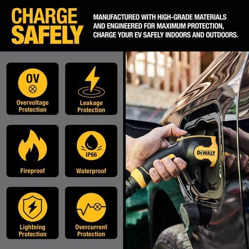 DEWALT Portable Electric Vehicle Level 2 EV Charger up to 16 Amps 120-240V - Like New