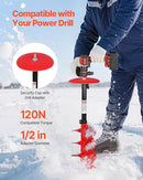 VEVOR NYLON ICE AUGER DRILL BIT, 8" DIAMETER 41" LENGTH - RED - Like New