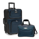 Travel Select Amsterdam Expandable Rolling Upright Luggage, Navy, 2-Piece Set - Brand New
