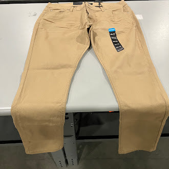 BLU ROCK SLIM STRETCH STRAIGHT JEANS - SIZE: MEN 36X32 - KHAKI - Brand New