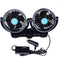 ZONETECH CAR COOLING AIR FAN 12V- DUAL HEAD - BLACK 1 PACK - Like New