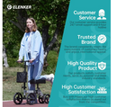 ELENKER YF-9002A STEERABLE DELUXE MEDICAL KNEE WALKER 10" WHEELS - SILVER - Like New
