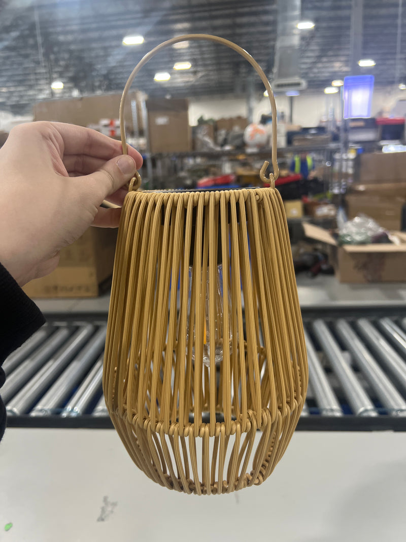GENERIC SOLAR LANTERN OUTDOOR WATERPROOF HANGING SOLAR LIGHT - WOOD - Like New