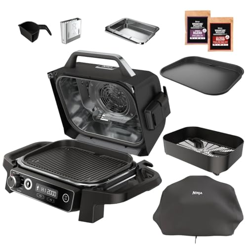 NINJA 7-IN-1 OUTDOOR ELECTRIC GRILL & SMOKER, OG705CO - Black - Like New