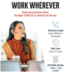 Plantronics Voyager 5200 UC Bluetooth Headset Black 206110-101 - Like New