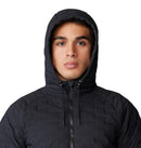 OM0384 MOUNTAIN HARDWEAR MEN'S STRETCHDOWN LIGHT ZIP HOODIE BLACK M - Brand New