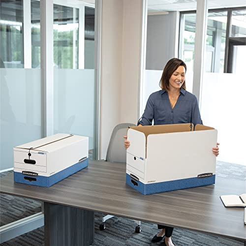 Bankers Box STOR/FILE Medium-Duty Storage Boxes, FastFold (00704) - Blue/White - Brand New