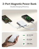 BASEUS MAGSAFE PORTABLE CHARGER FOR IPHONE, 10,000MAH 15W MAGPOWER BANK WHITE - Like New