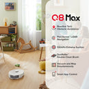 ROBOROCK Q8 MAX ROBOT VACUUM AND MOP WITH OBSTACLE AVOIDANCE, 5500PA - WHITE - Like New