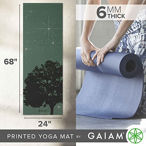 Gaiam Yoga Mat - Premium 6mm Print Extra Thick Non Slip Exercise & Fitness Mat - Like New