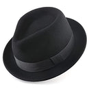 AKIO&AQUIRAX Fedora Hats Wool Mens Dress Brim Classic Felt Fedora B0B5T7JN7H - Brand New