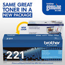 Brother Genuine Toner Cartridge TN221C Replacement - Cyan - Brand New