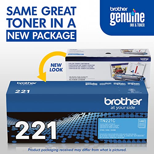 Brother Genuine Toner Cartridge TN221C Replacement - Cyan - Brand New