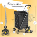 Our Modern Space Stairs Climbing Shopping Cart w/Waterproof Basket Liner - Like New