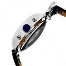 Heritor Automatic Ganzi Semi-Skeleton Mens Leather - Black Dial Silver Case - Like New