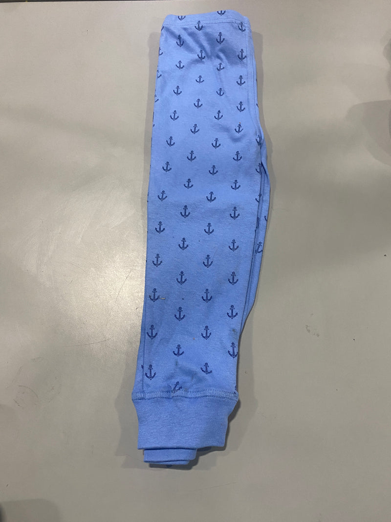 HUDSON BABY INFANT AND TODDLER BOY COTTON PANTS, ANCHORS - SIZE: YOUTH 3T - BLUE - Like New
