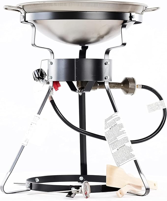 King Kooker 24WC 12" Portable Propane Outdoor Cooker with Wok 24WC - Black Like New