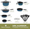 Paula Deen Family DFCW12SB 14 Piece Ceramic Non-Stick Cookware - Savannah Blue - Like New