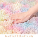 Zareas Fluffy Area Rug 4x6 Feet Black Plush Modern Indoor Shower Rug Non-Slip - Like New