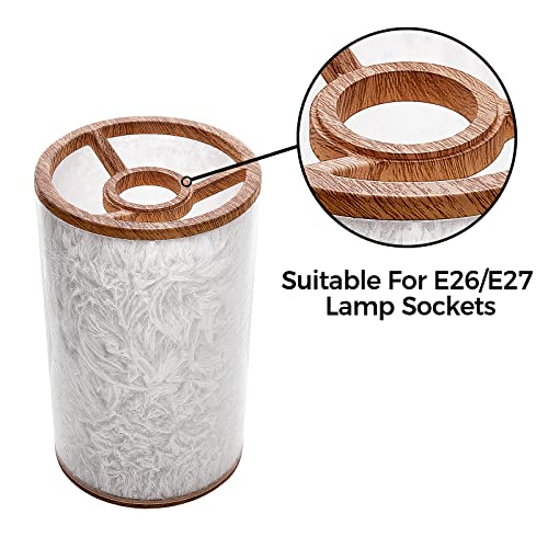 LAMP SHADE HARD RESIN MARBLE TEXTURE BARREL TABLE FLOOR LAMP 5.8X5.8X9- WHITE - Like New