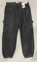 NO BOUNDARIES WOMEN'S CARGO JOGGER MID RISE - SIZE: LARGE (12-14) - WASHED BLACK - Brand New