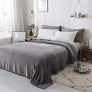 Bed Blanket - Solid Plush - Silky Soft and Cozy, Twin 60 X 90, Dark Grey - Brand New