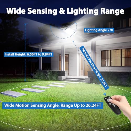 BOSCEOS 2-PACK 6000W SOLAR STREET LIGHTS OUTDOOR WATERPROOF 6500K - BLACK - Like New