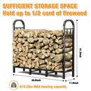 GREENER 4FT FIREWOOD RACK OUTDOOR - BLACK - Like New