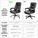 OUTFINE Executive Office Chair Bonded Leather 5 Year Hydrolysis - Black - Brand New